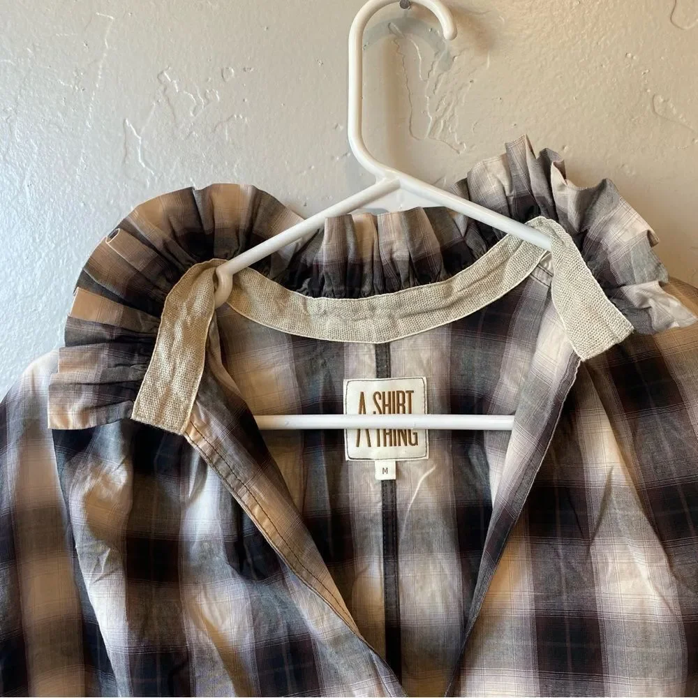 A Shirt Thing Penelope Plaid Shirt in Espresso